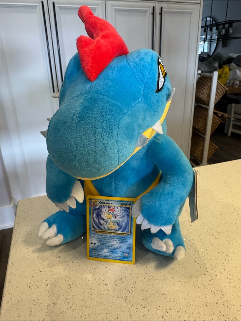 Pokemon FERALIGATR stuffed animal and Croconaw Pokémon card